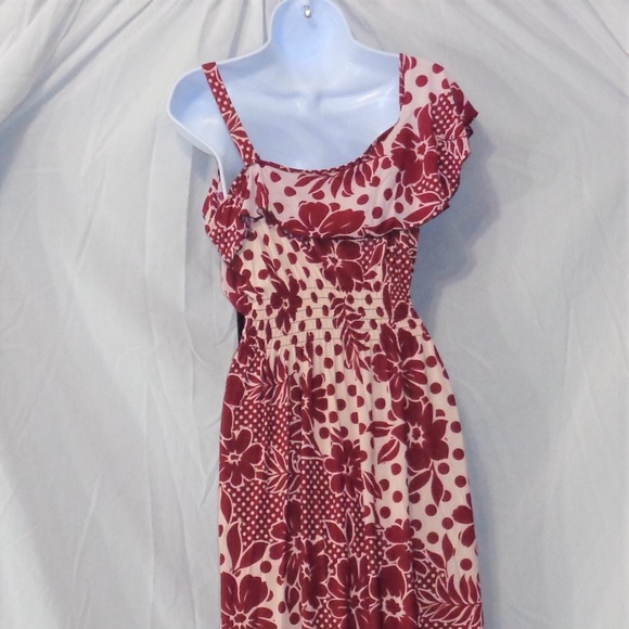 HAWAII RED FLORAL PRINT FULL LENGTH SUNDRESS 2XL - Picture 4 of 4